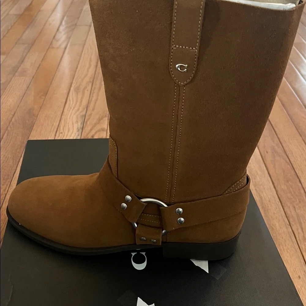 COACH Women's Tara Moto Pull-On Harness Biker Boots